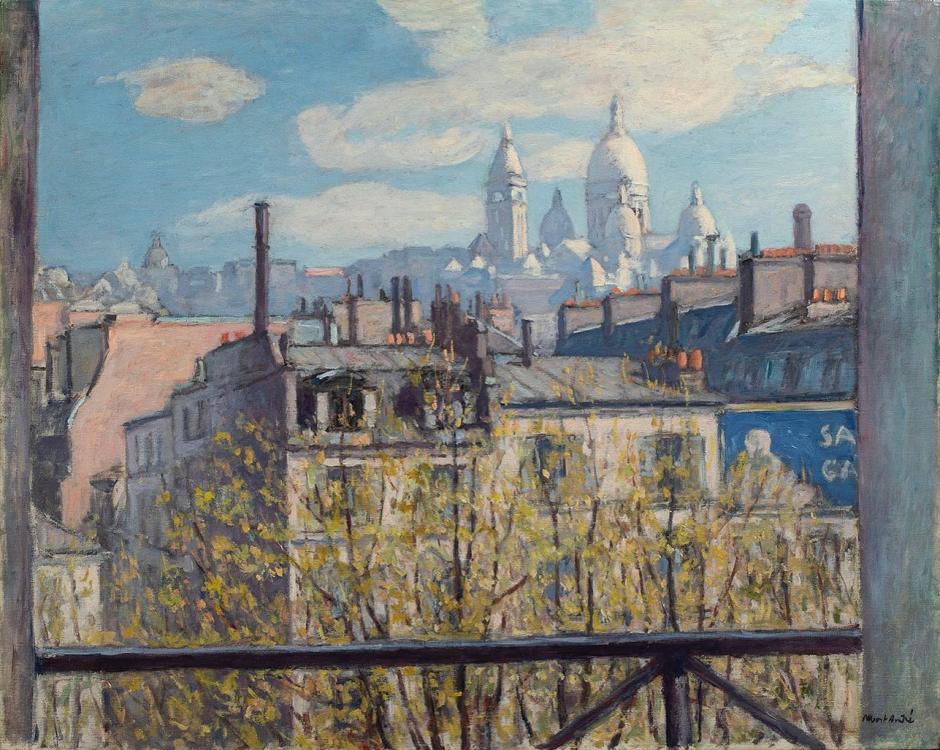 Montmartre desde el Boulevard parisino de Clichy, por Albert André