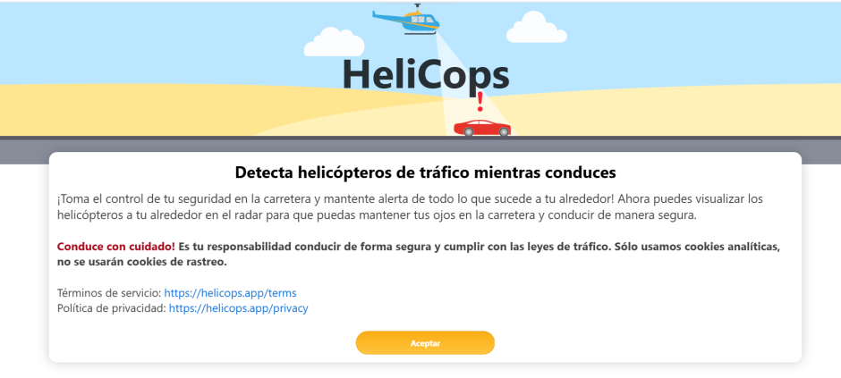 El funcionamiento de Helicops es muy sencillo