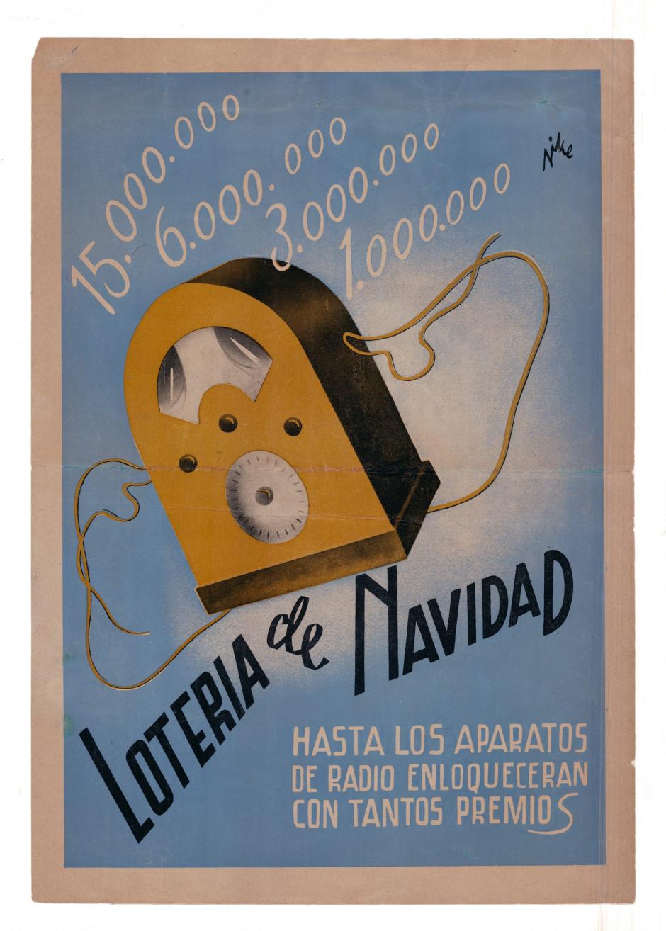 Cartel publicitario sobre la Lotería de Navidad