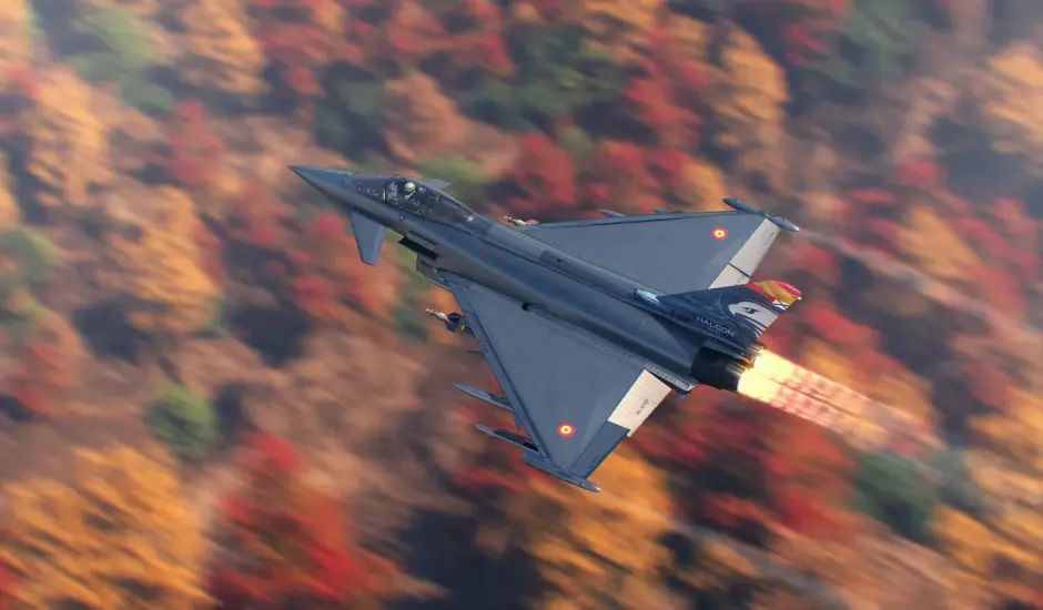 Imagen de un Eurofighter Halcón en vuelo