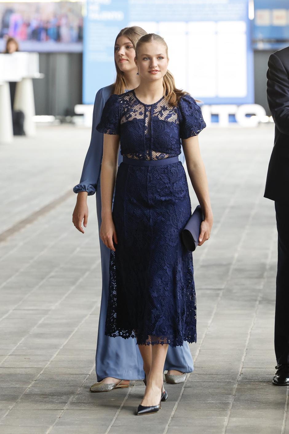 Princess Leonor de Borbon during the official farewell ceremony at the Madrid Airport before her official trip to Portugal in Madrid on Friday, 12 July 2024.