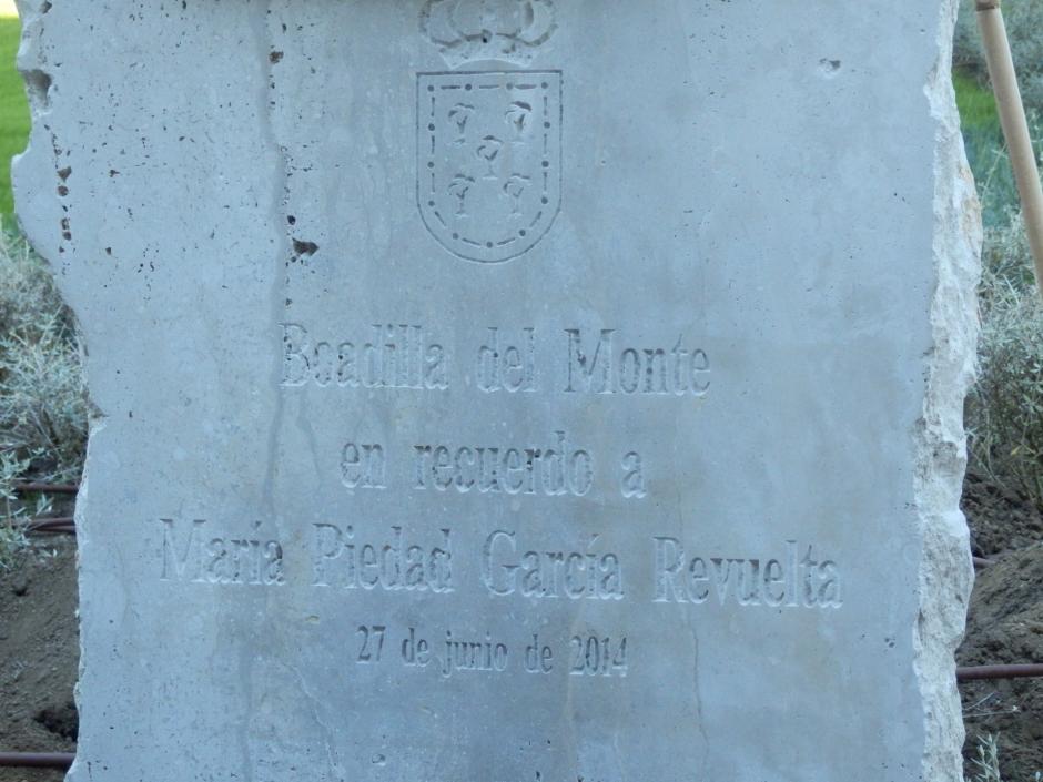 El municipio de Boadilla del Monte (Madrid) inauguró un parque en recuerdo de María Piedad García