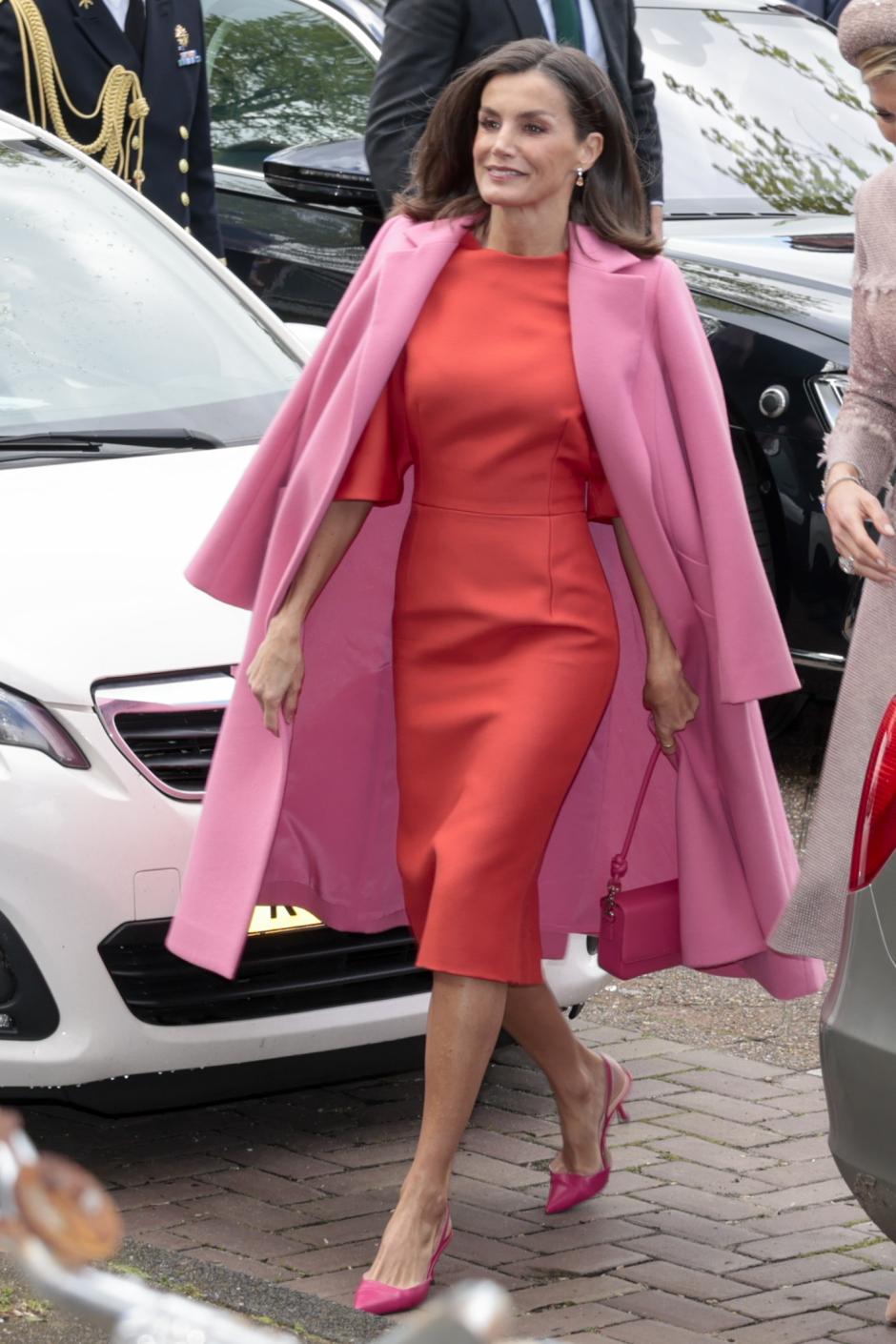 Spanish Queen Letizia during a visit to Lab6 headquarters on occasion of SpanishKing official visit to Netherland in Amsterdam on Thursday, 18 April 2024.