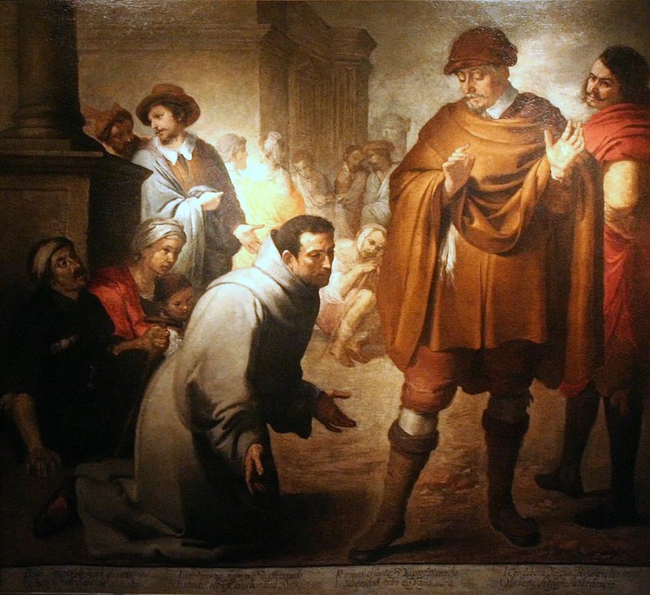 San Salvador de Horta frente al inquisidor de Aragón, pintado por Murillo en torno a 1645