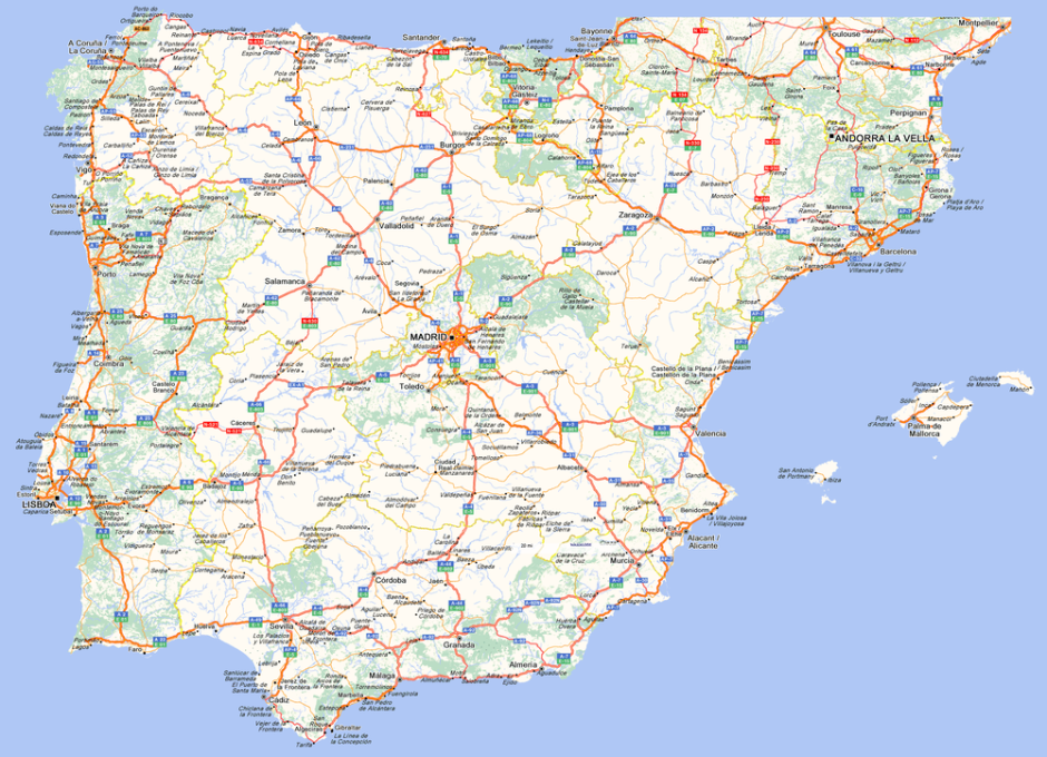 Extensión y red de carreteras marcan diferencias entre España y Portugal