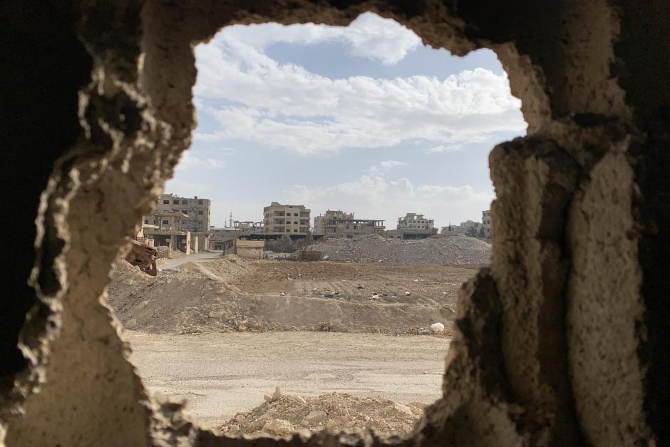 Una zona de Zamalka, a las afueras de Damasco, que aún muestra la destrucción de la guerra