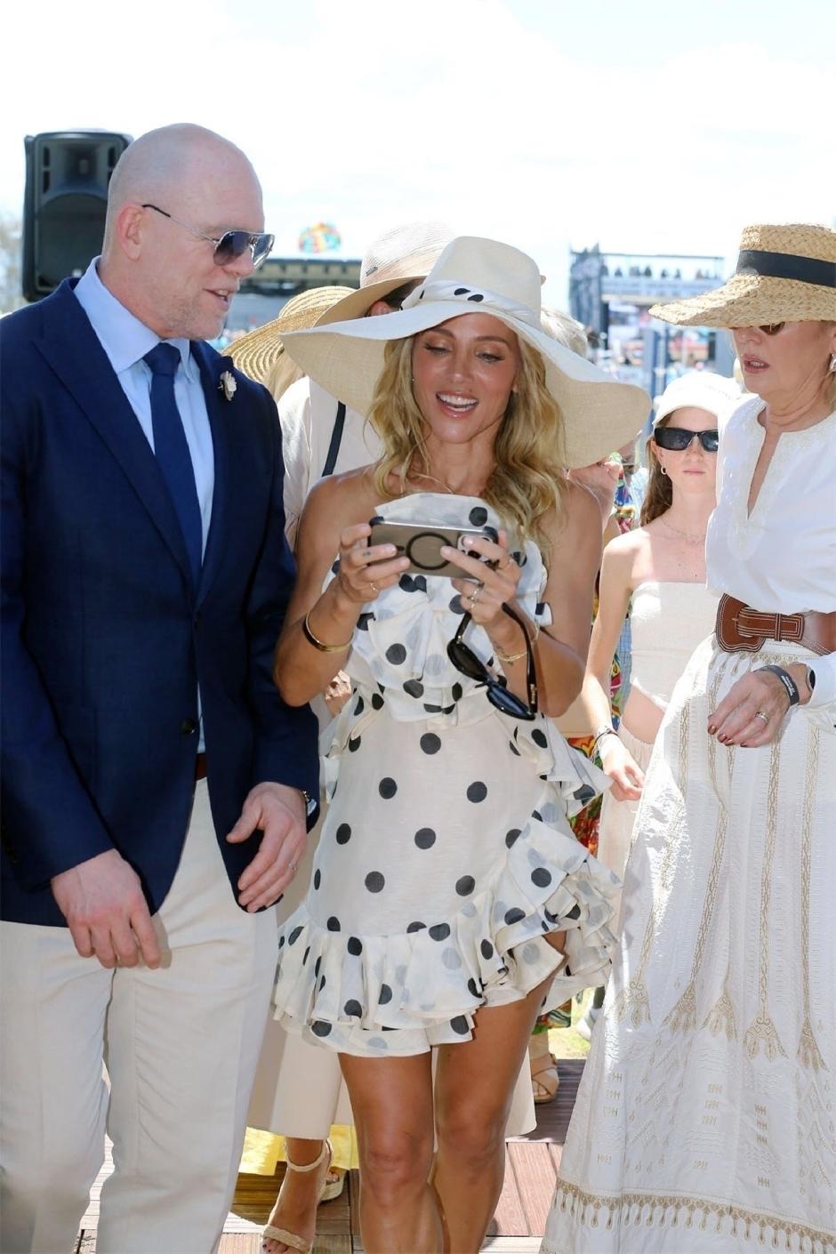 Zara Phillips, her husband Mike Tindall, and Spanish model and actress Elsa Pataky