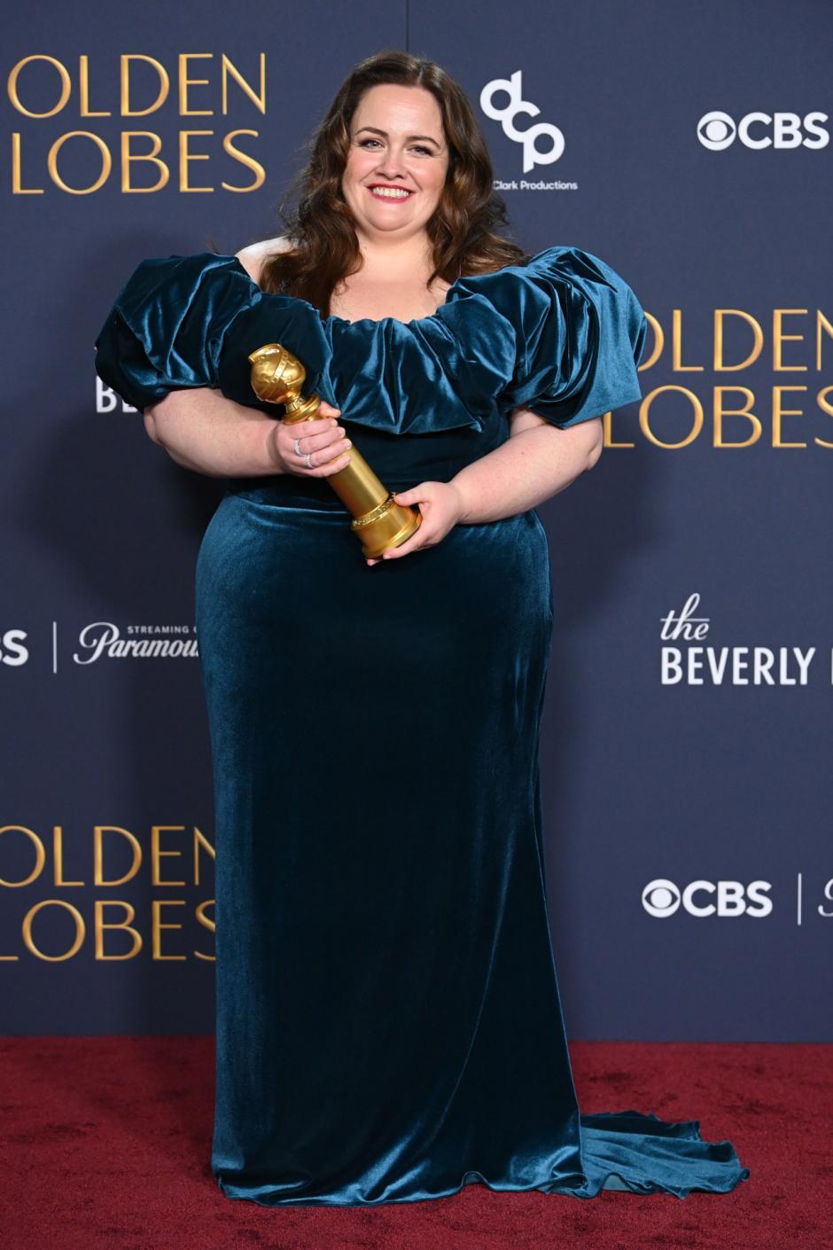 Jessica Gunning, 
82nd Annual Golden Globe Awards, Press Room, Beverly Hilton, Los Angeles, California, USA - 05 Jan 2025 *** Local Caption *** .