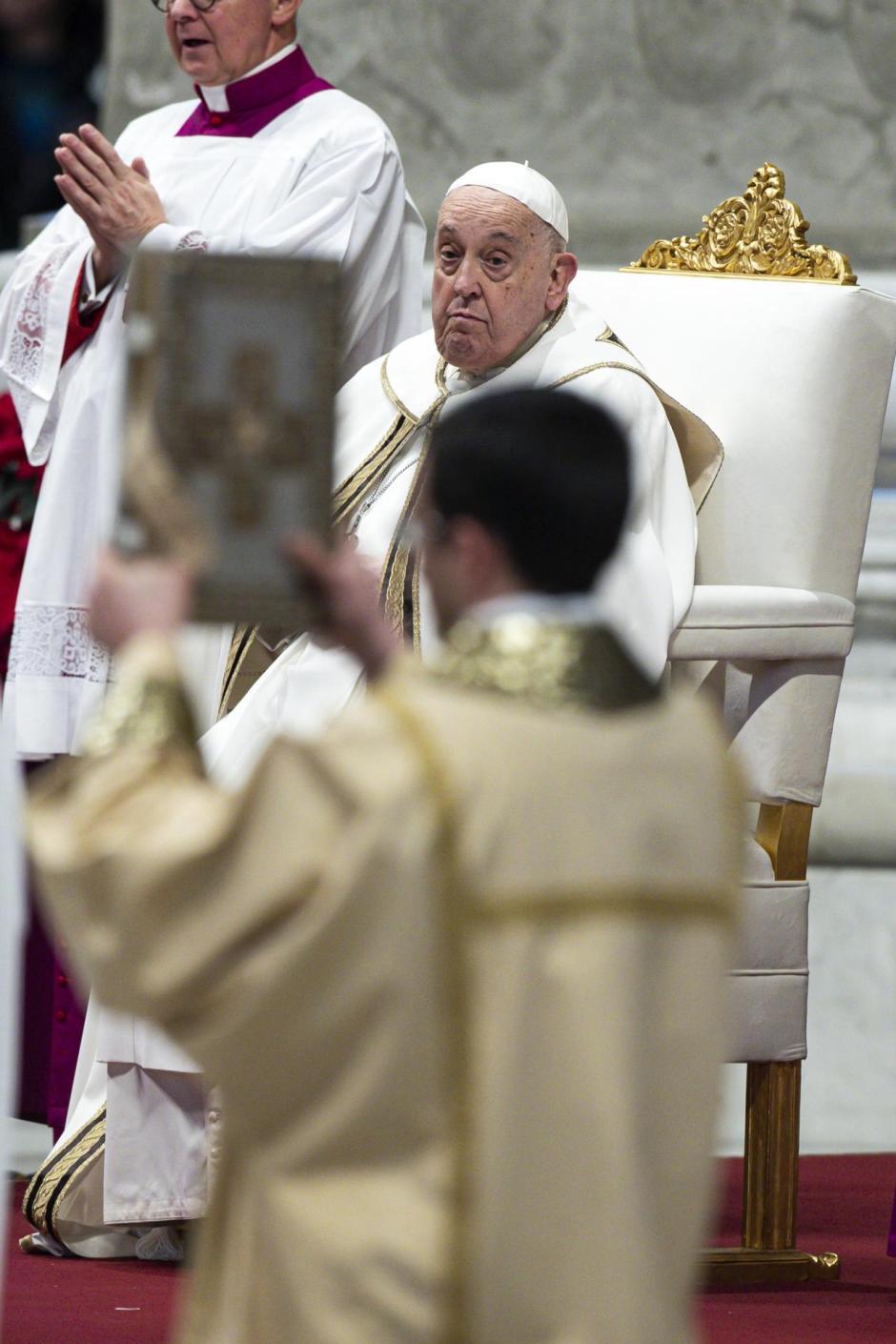 El Papa Francisco, durante la celebración de la misa esta mañana