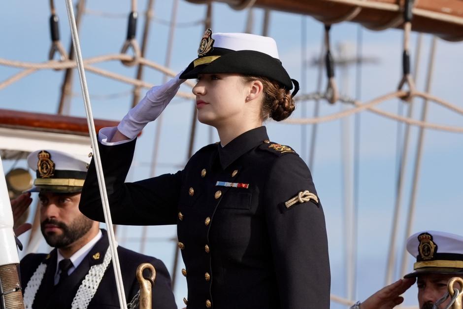 La Princesa Leonor, en el buque Juan Sebastián de Elcano