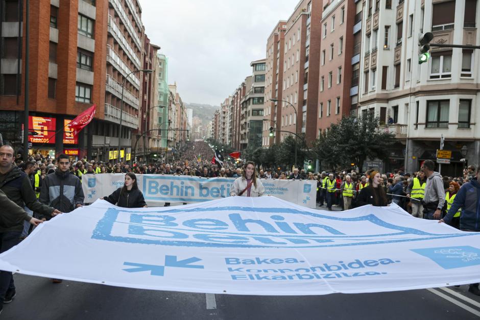 Manifestación en Bilbao a favor de los presos de ETA