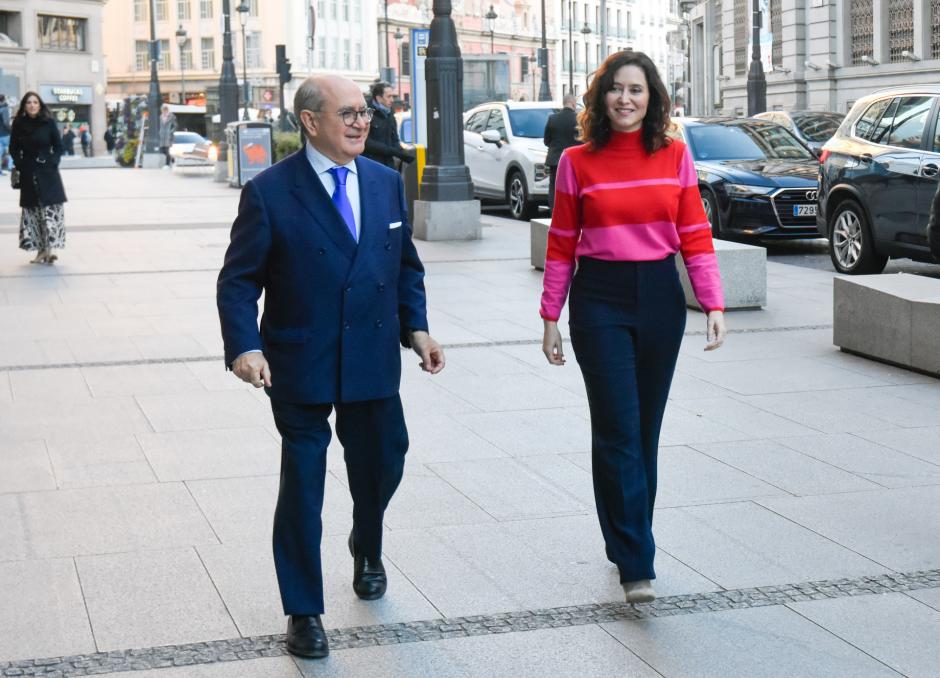 Isabel Diaz Ayuso  a su llegada al  Forum Europa en Madrid, este martes