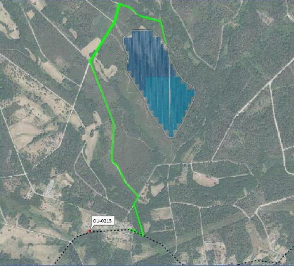 Plano de la planta solar prevista en Orense