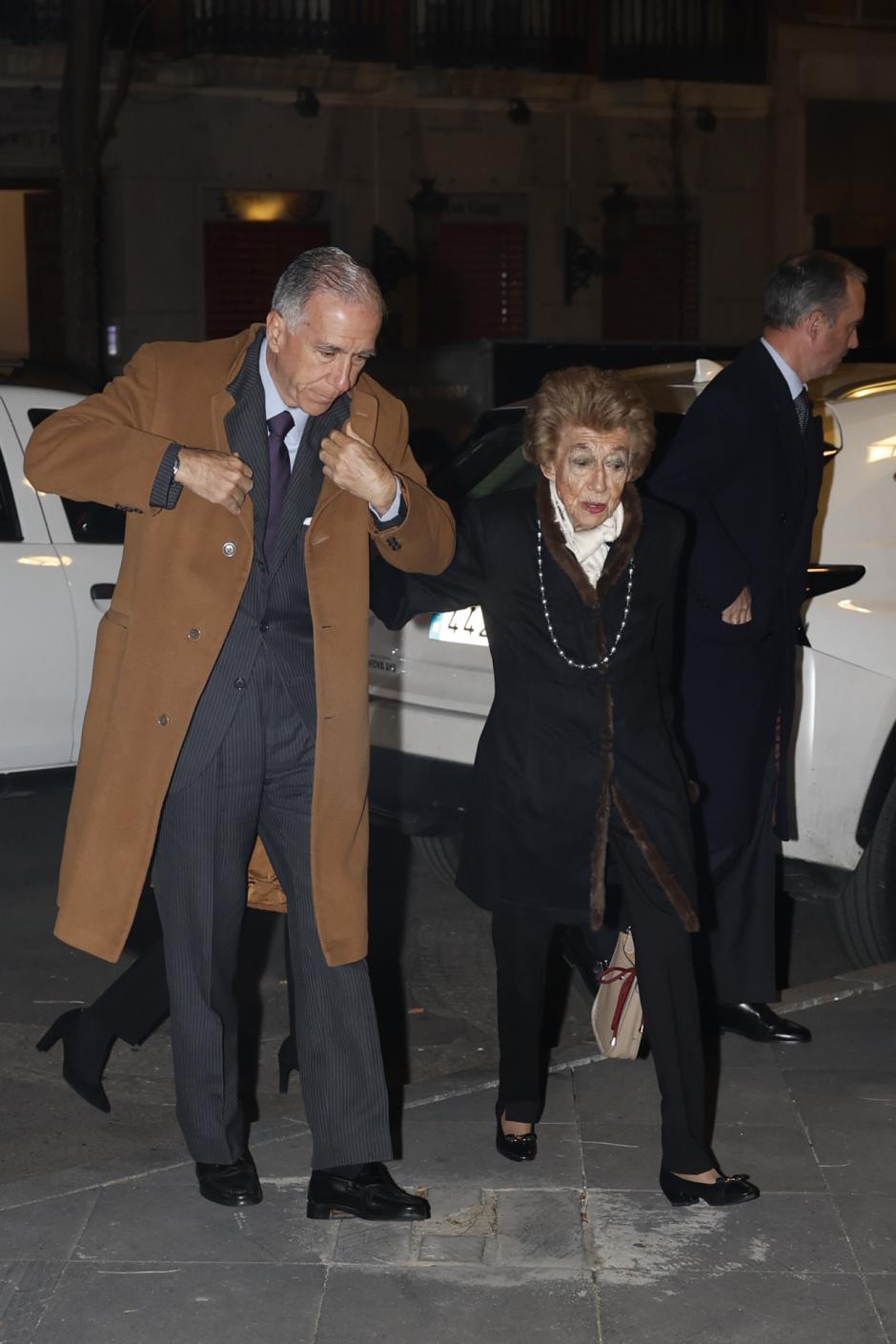 Manuel Falco and Amparo Corsini during funeral of Alvaro Entrecanales in Madrid on Tuesday, 14 January 2025.