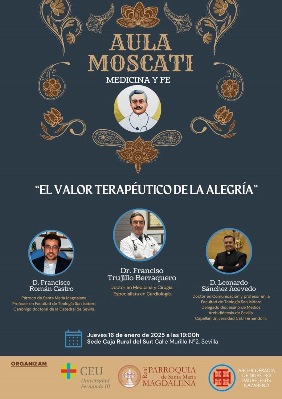 Cartel anunciador del Aula Moscati