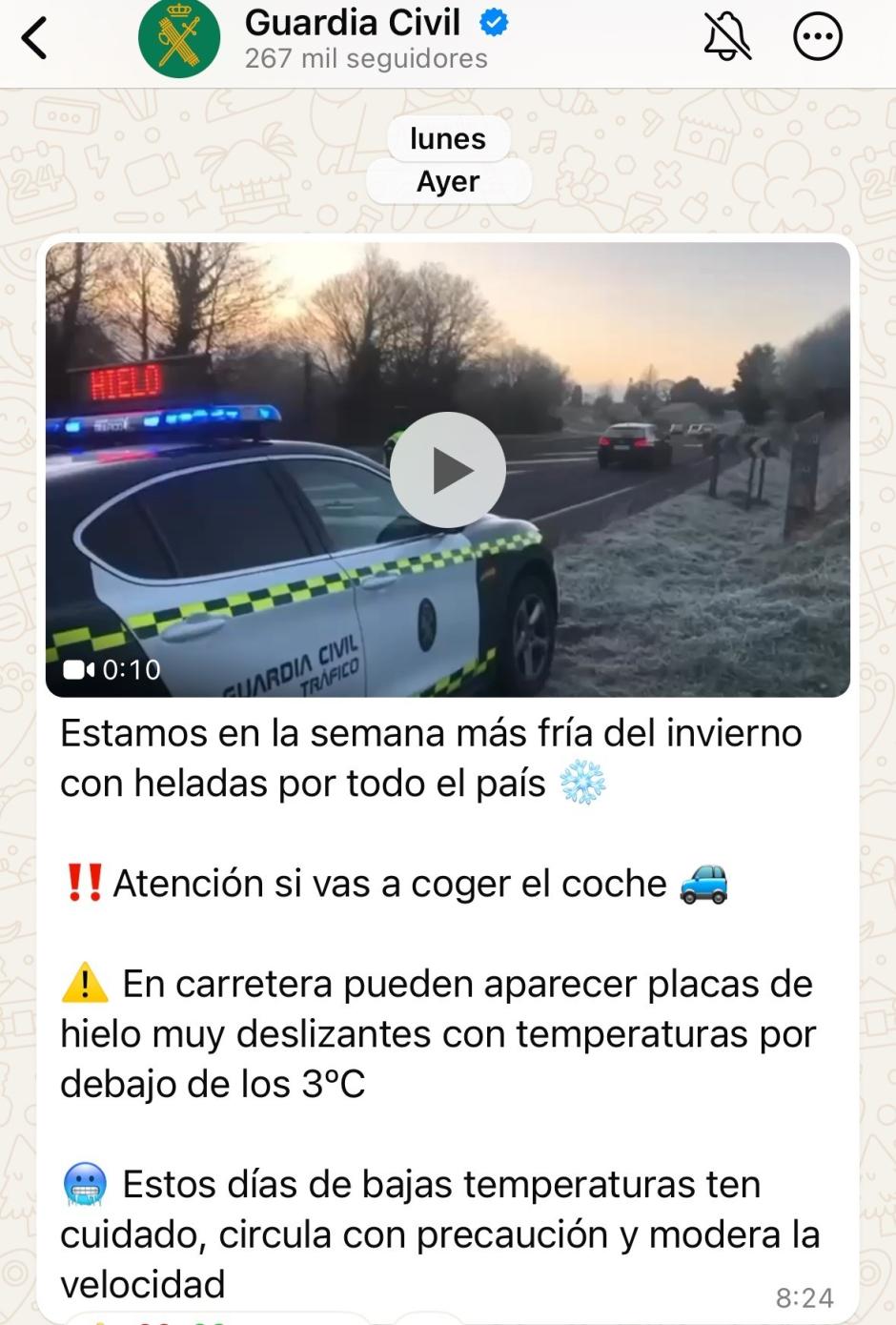 Imagen de la publicación de la Guardia Civil