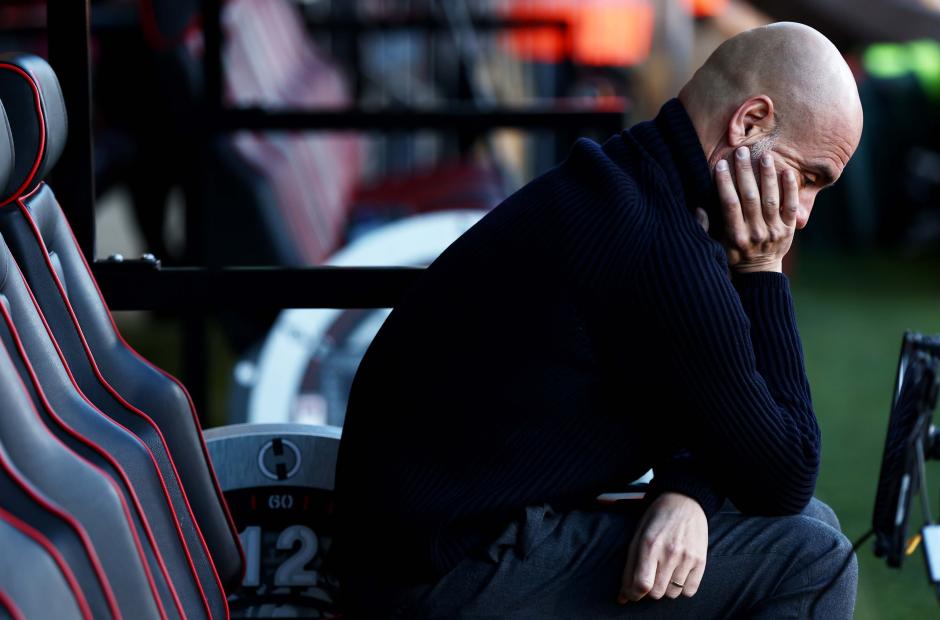 Manchester City Manager Pep Guardiola seen in the dug out.
AFC Bournemouth v Manchester City, Premier League, Football, Vitality Stadium, Bournemouth, UK - 24 Feb 2024