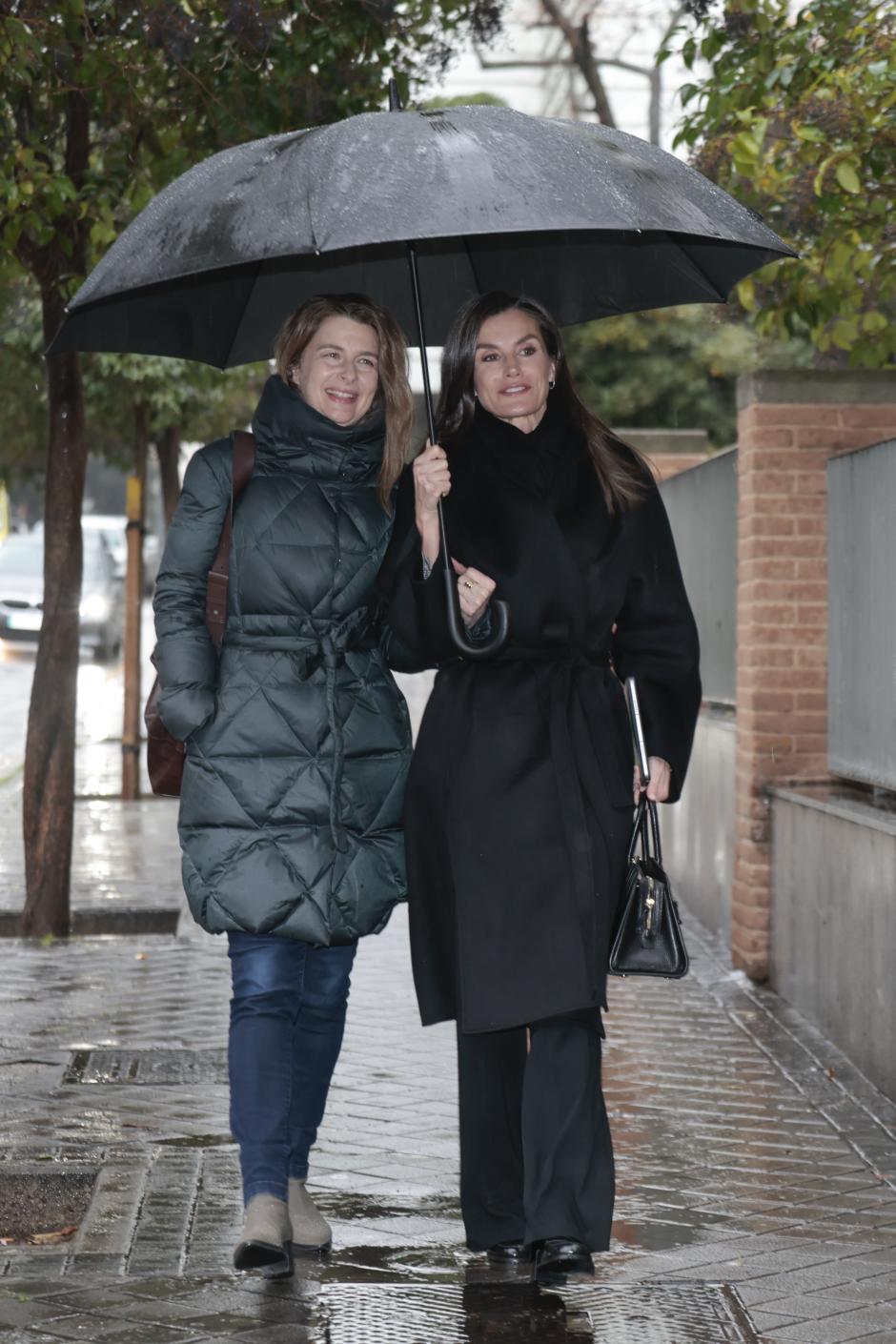 Spanish Queen Letizia and Maria Jesus Ocaña  during a working meeting with the board of the Spanish federation of rare diseases (Feder) in Madrid on Monday, 21 January 2025.