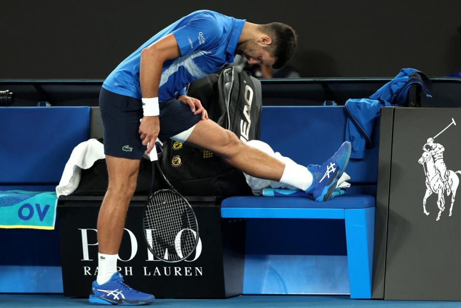 Djokovic estira en un momento del partido