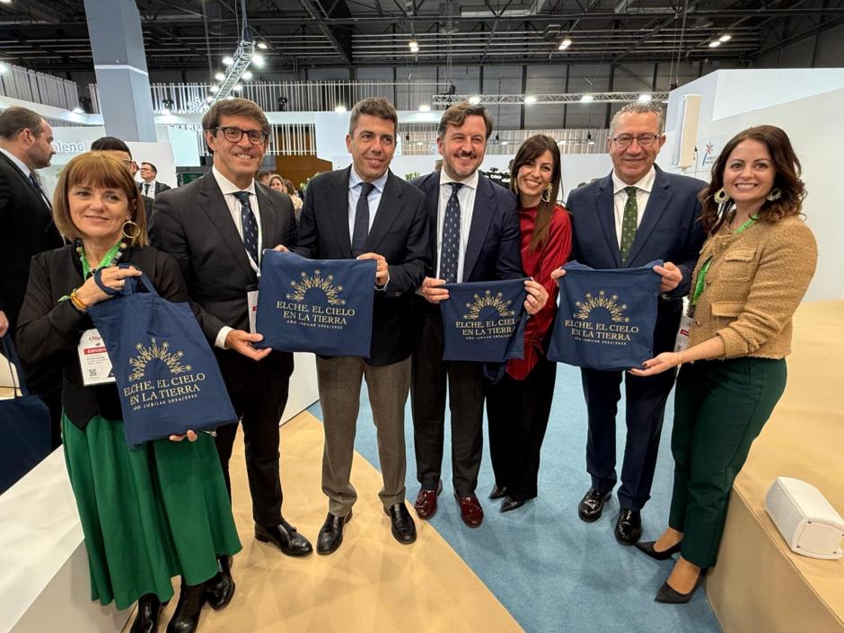 Carlos Mazón, Pablo Ruz y otras autoridades, promocionando el Año Jubilar de Elche