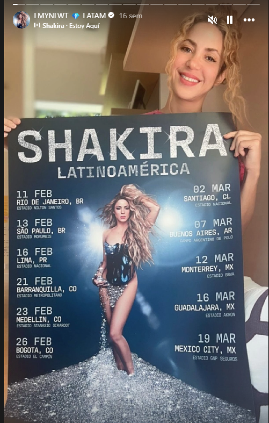 Fechas de la gira de Shakira