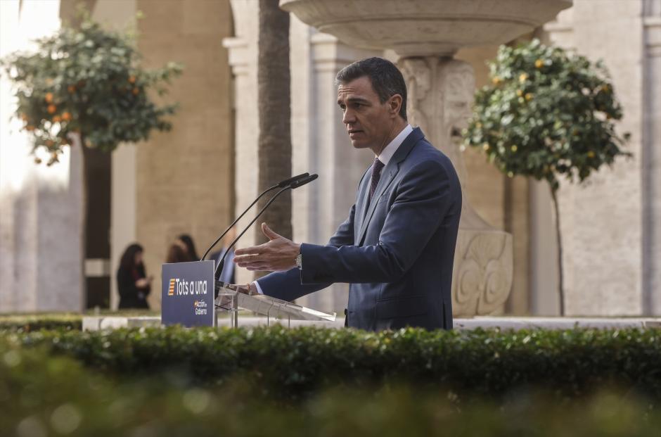 Pedro Sánchez, durante su última visita a Valencia