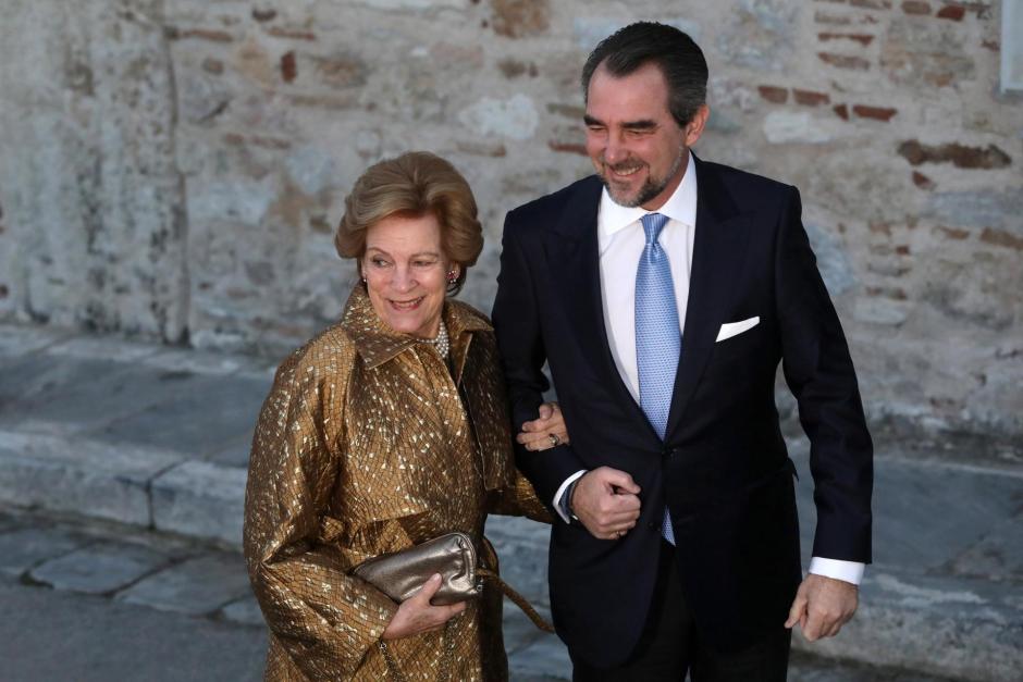 Anne Marie de Dinamarca (L), ex Reina de Grecia y madre del novio