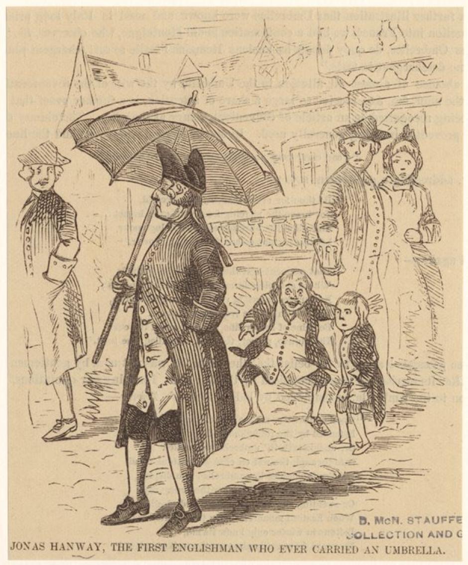 Jonas Hanway, el primer inglés que llevó un paraguas