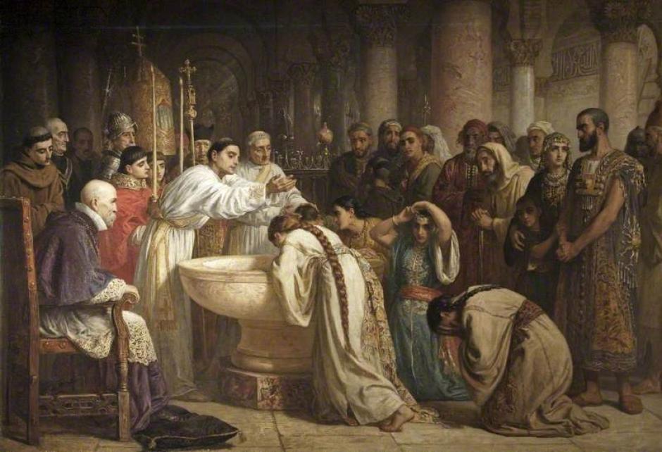 Los prosélitos moriscos del arzobispo Ximenes. Obra de Edwin Long