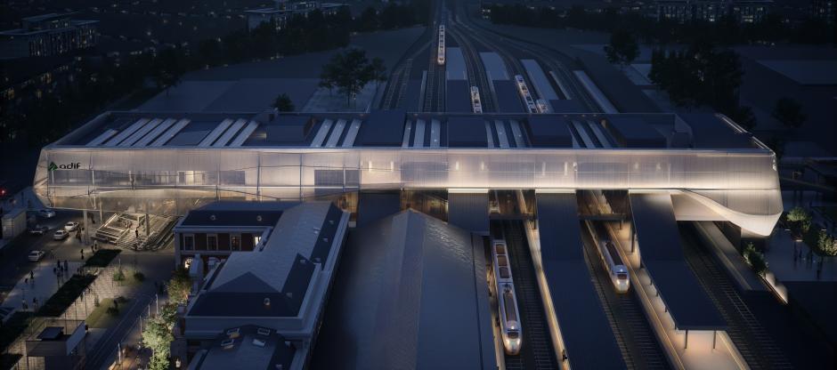 Recreación nueva estación tren Campo Grande en Valladolid