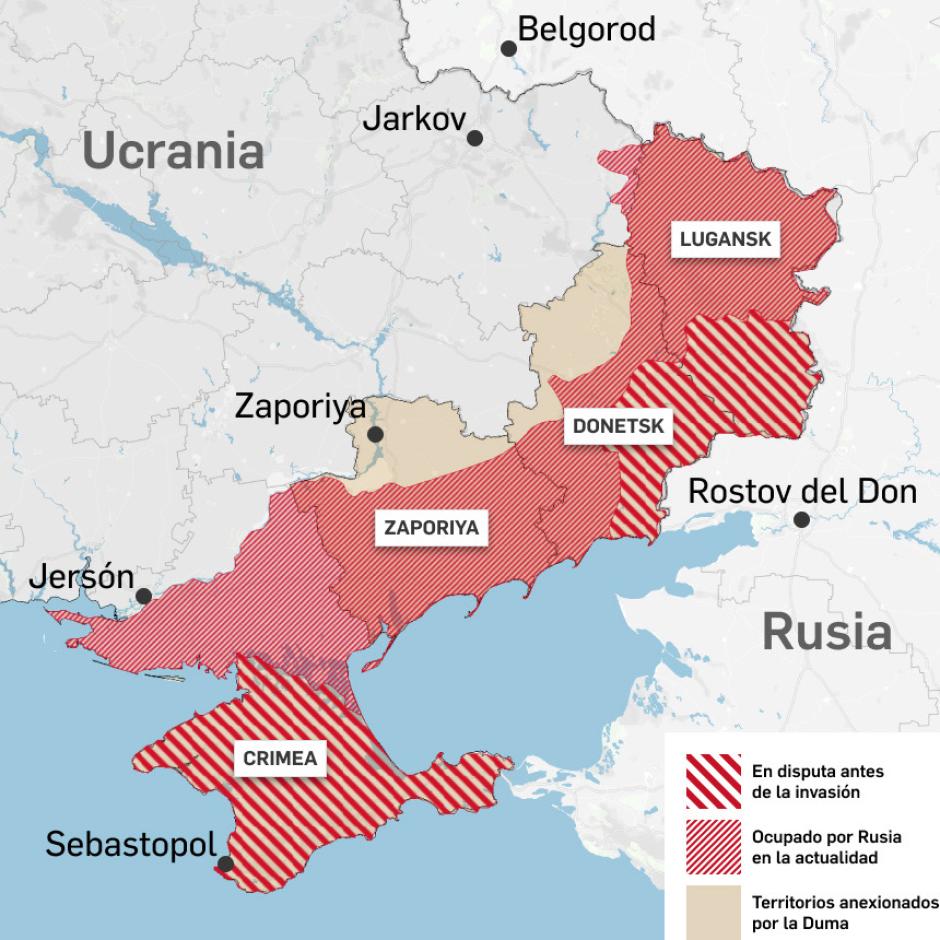 Los cambios sufridos por el mapa ucraniano desde 2014