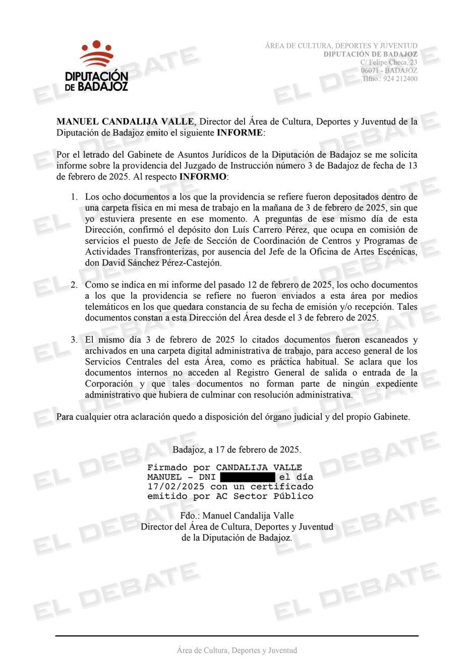Documento de la Diputación
