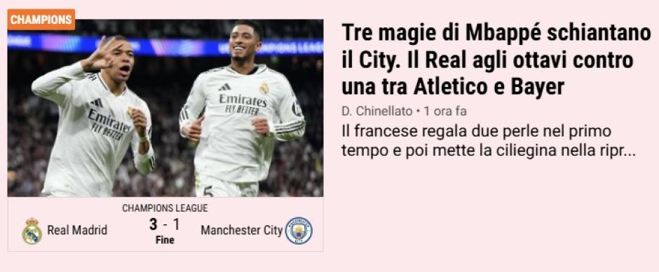 portada diario La Gazzetta dello sport