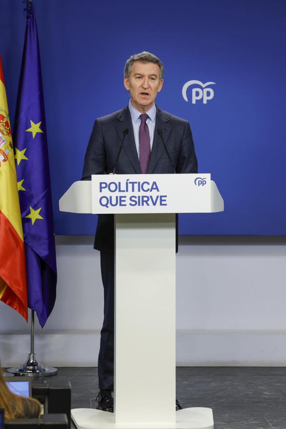 El presidente del PP, Alberto Núñez Feijóo