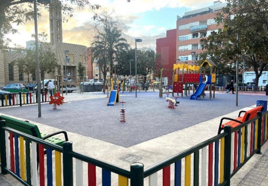 Plaza Xúquer de Paiporta, reconstruida por la dana con dinero de Juan Roig