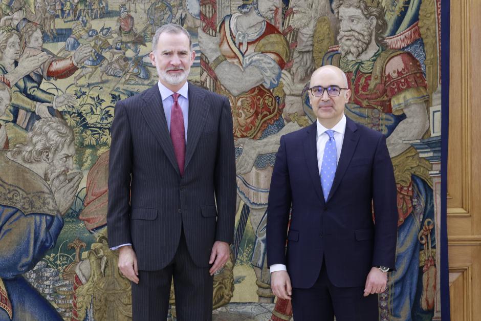 El Rey con el presidente de Airbus España este martes en La Zarzuela