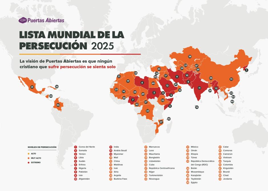 Los países más peligrosos del mundo para ser cristiano