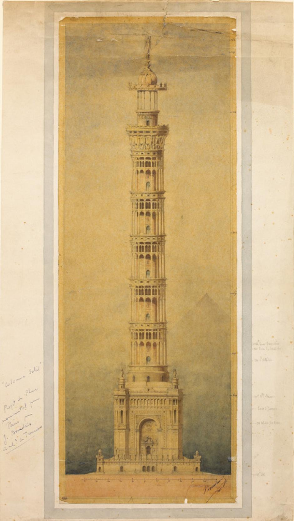 Colonne Soleil, el diseño propuesto por el arquitecto Jules Bourdais