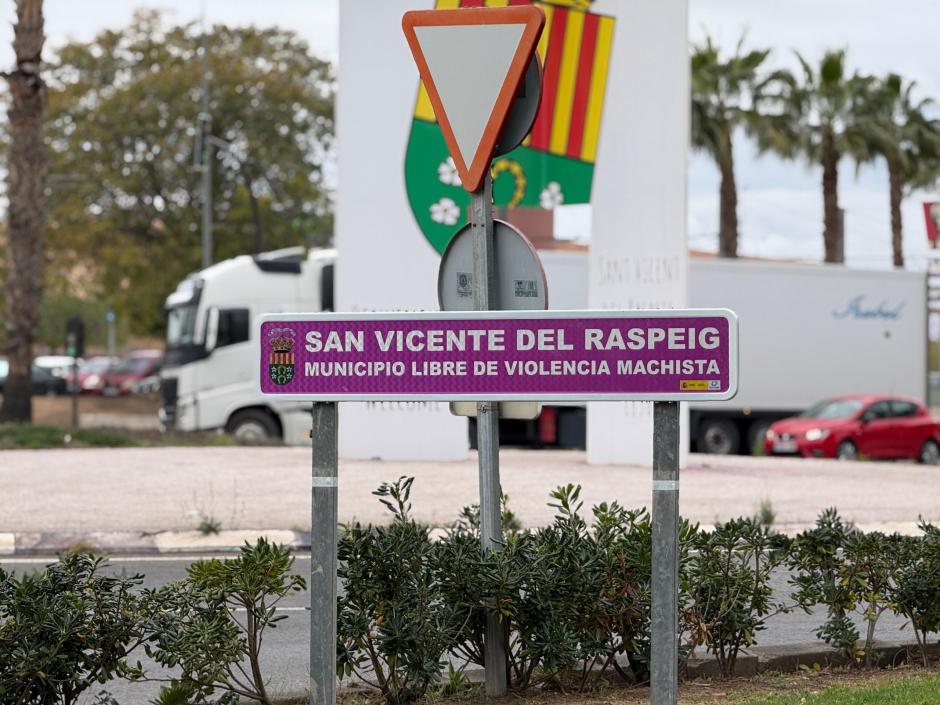 Señal instalada en San Vicente del Raspeig