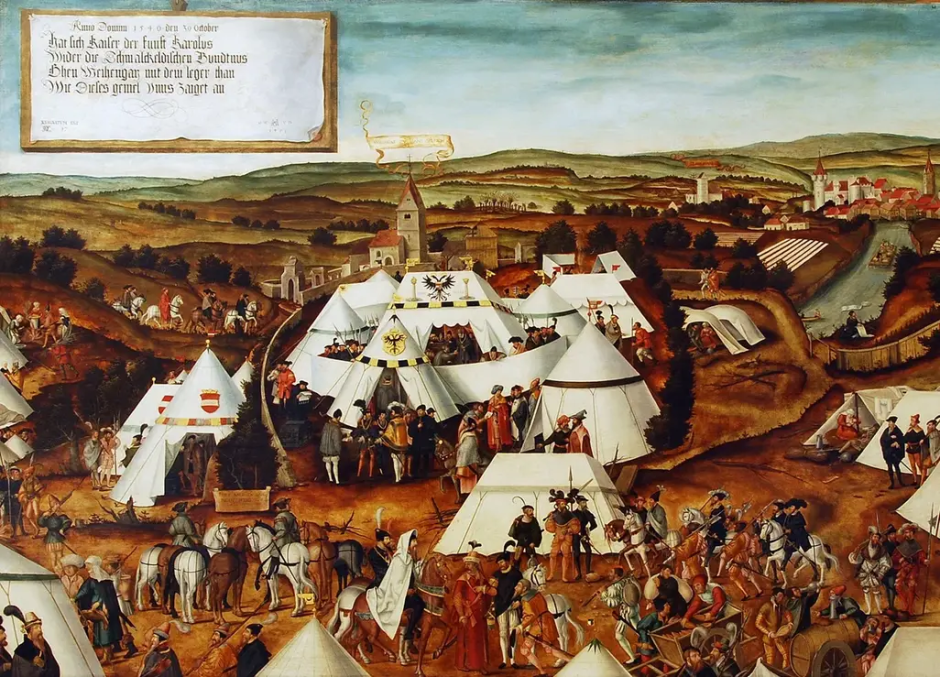 El campamento de Carlos V en Lauingen de Matthias Gerung