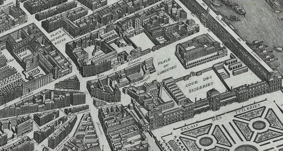 La plaza del Carrusel en el Plano de Turgot