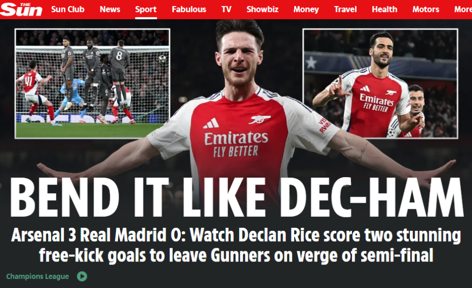 El diario sensacionalista más destacado en deporte habla del gran partido del Arsenal y de lo cerca que están de volver a unas semifinal 16 años