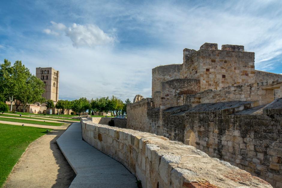 Vista del castillo de Zamora con la catedral al fondo