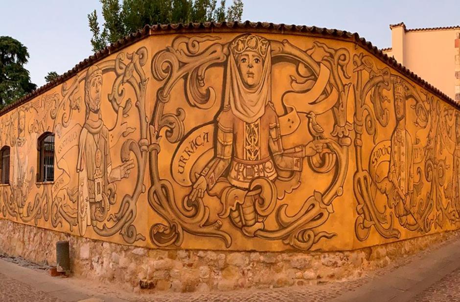 Mural de Carlos Adeva inspirado en el cerco de Zamora, en la calle San Martín