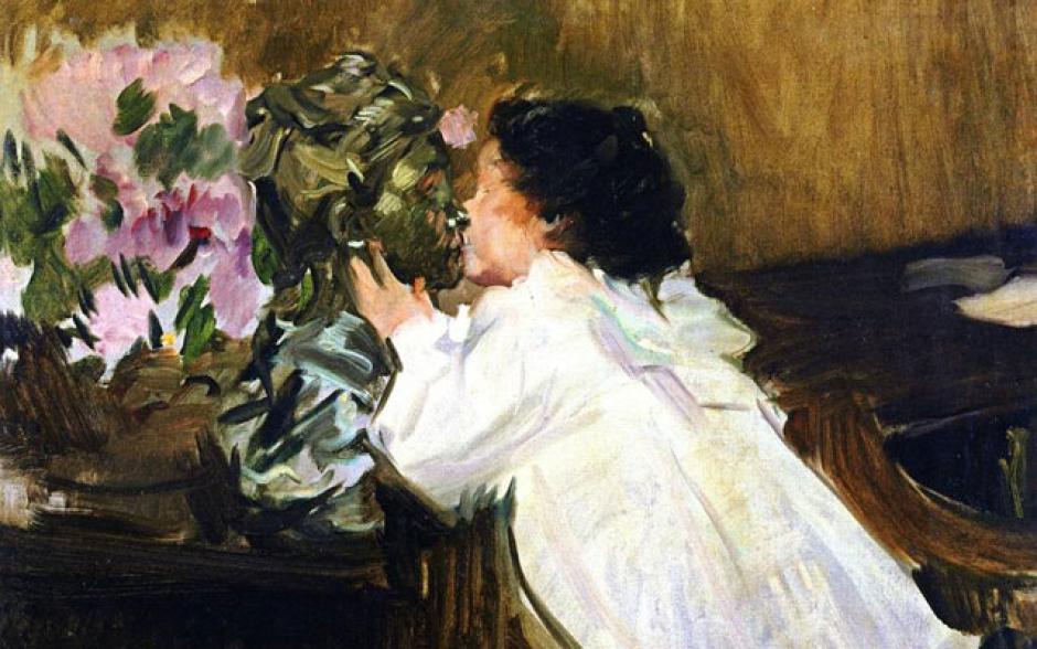 El beso de Elena. Obra de Joaquín Sorolla