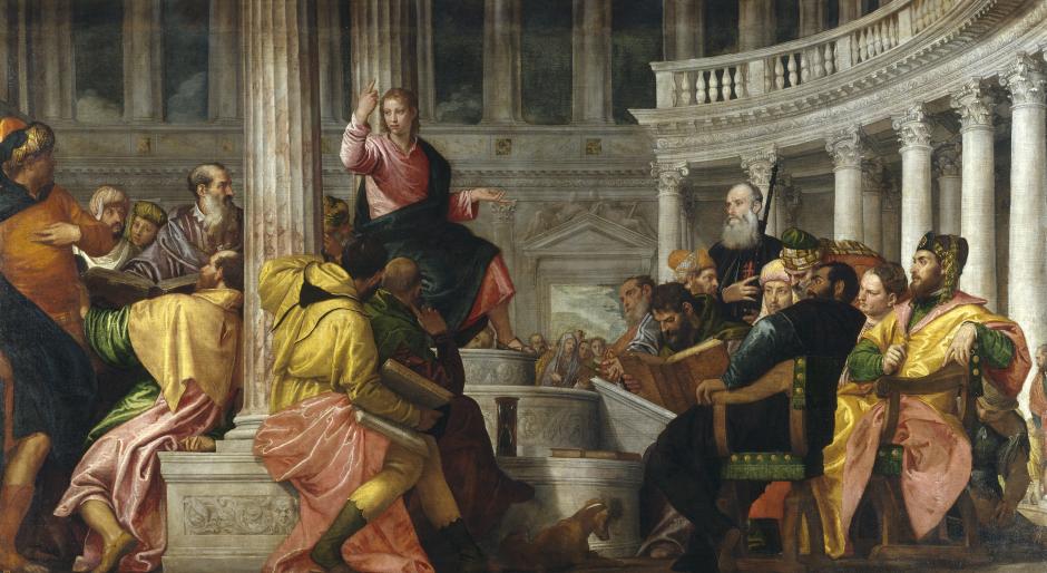 Jesús y los doctores en el Templo de Jerusalén. Veronese, 1560