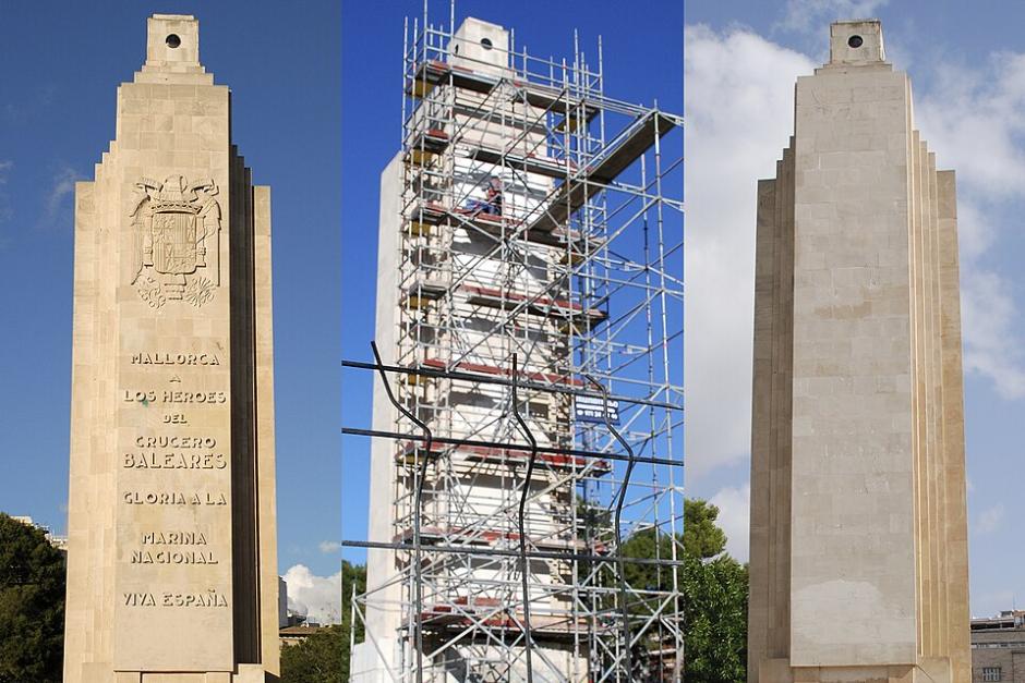 Cambios en 2010 en el Monumento a las víctimas del crucero Baleares