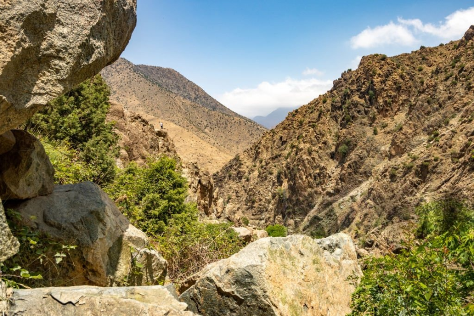 Valle de Ourika cerca de Setti Fatma en las montañas del Atlas, Marruecos