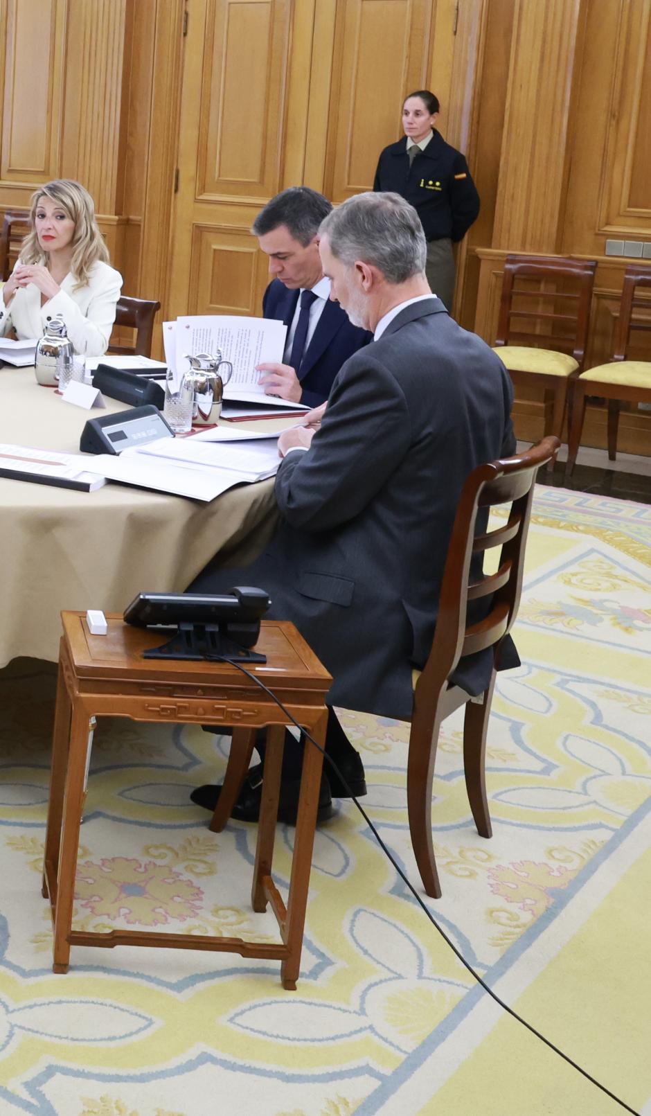 El Jefe del Estado, en un momento de la reunión