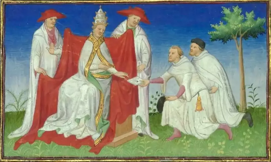 El Papa Gregorio X, recibiendo a los hermanos Niccolo y Maffeo Polo